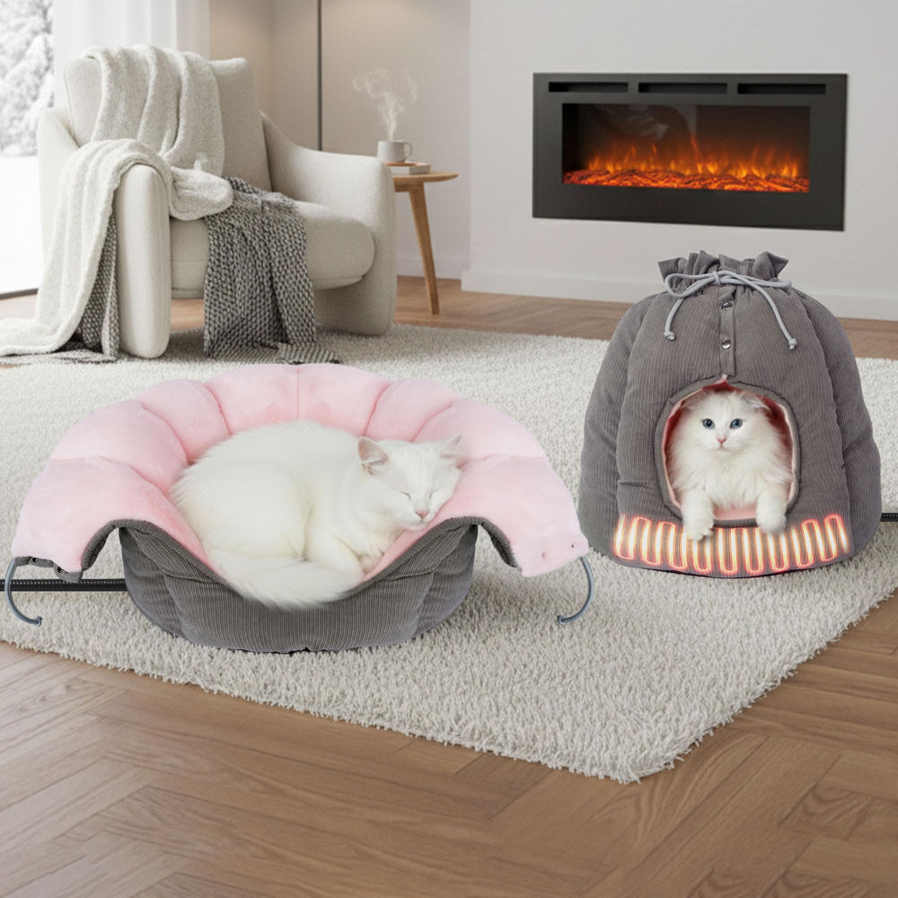 NWK heated cat bed warmth-setup shows even heat distribution for cozy cats