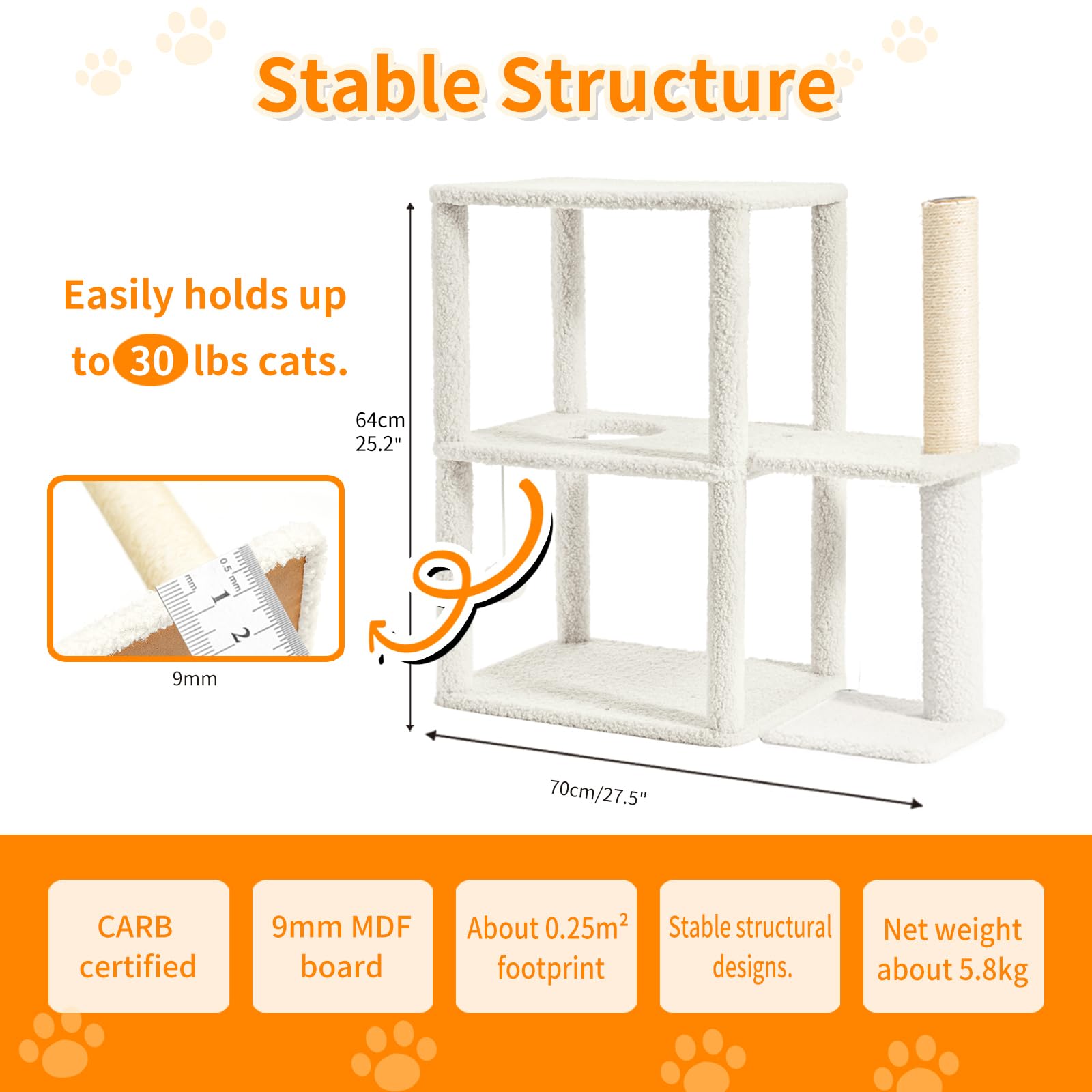 Nxwjoy cat house interior pass-through grey invites playful exploration between levels.