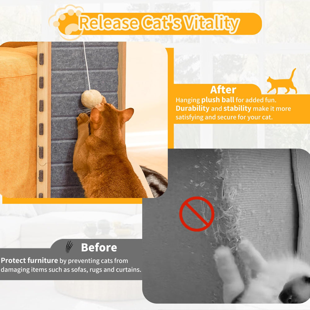 Nxwjoy cat scratch pad elastic hairball feature offers playful enrichment.