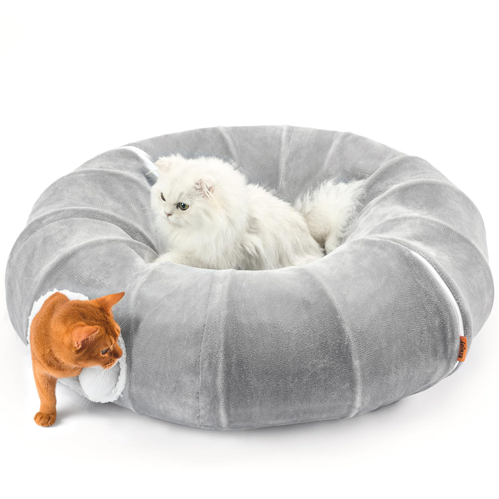 Nxwjoy cat tunnel bed foldable design enables compact storage after playtime.