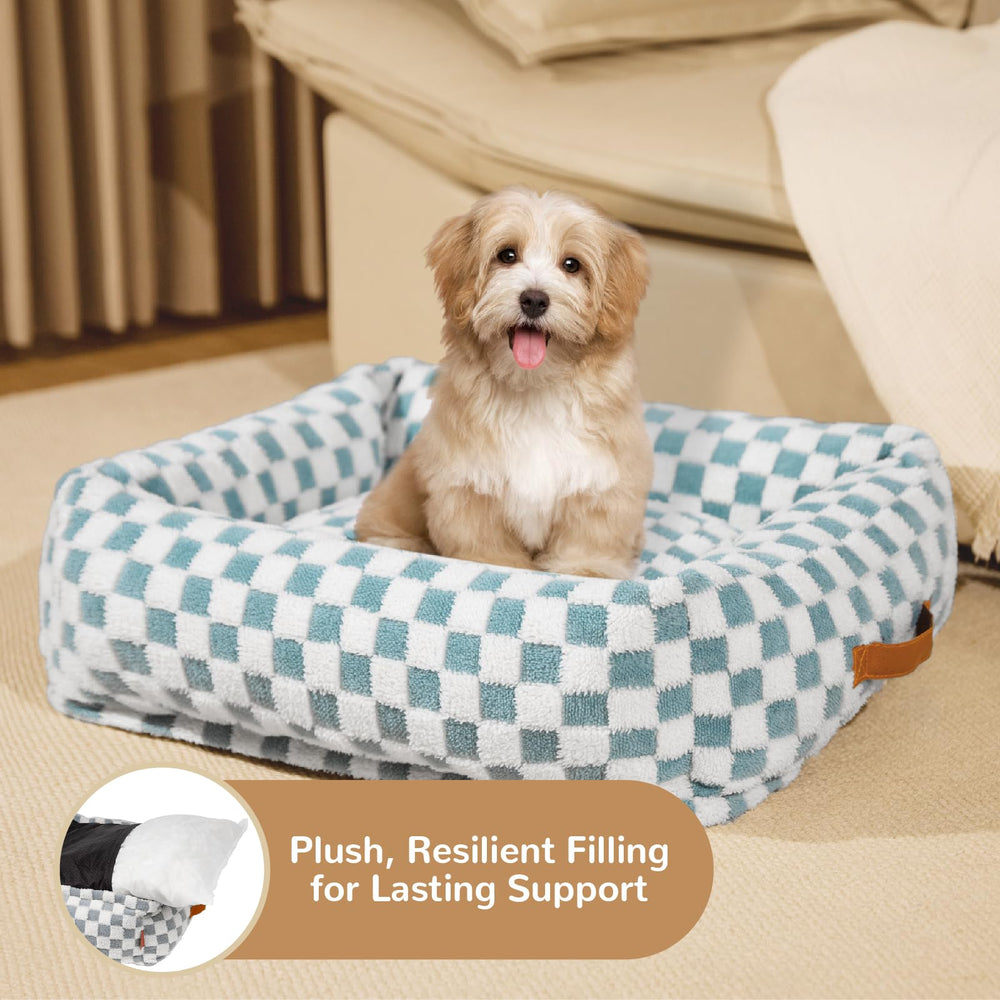 Nxwjoy cute dog bed removable cover closeup highlights easy cleaning and machine-washability