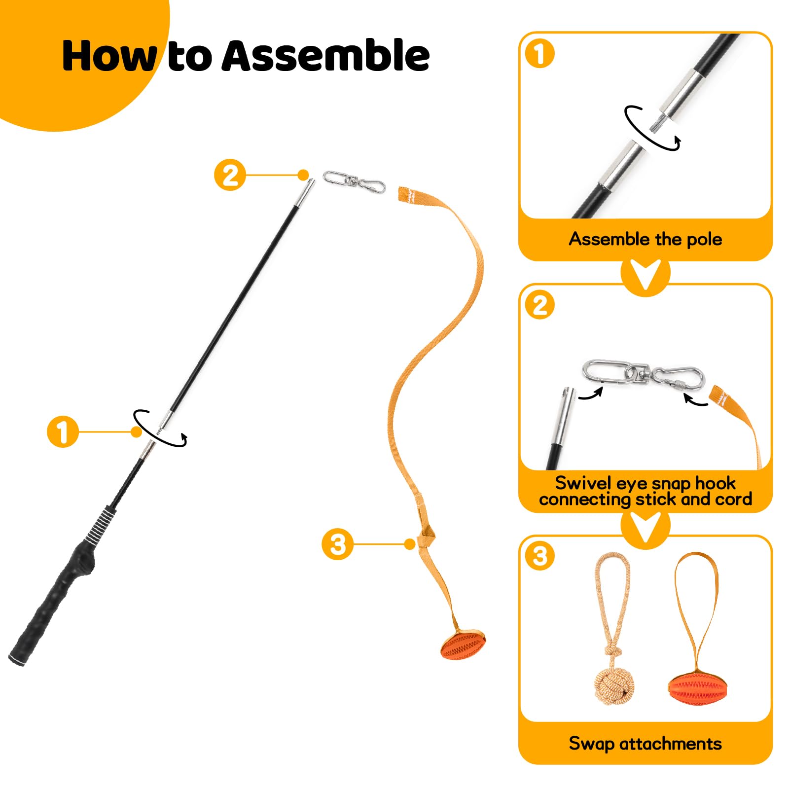 Nxwjoy Flirt Pole portable two-piece design for easy storage and travel.