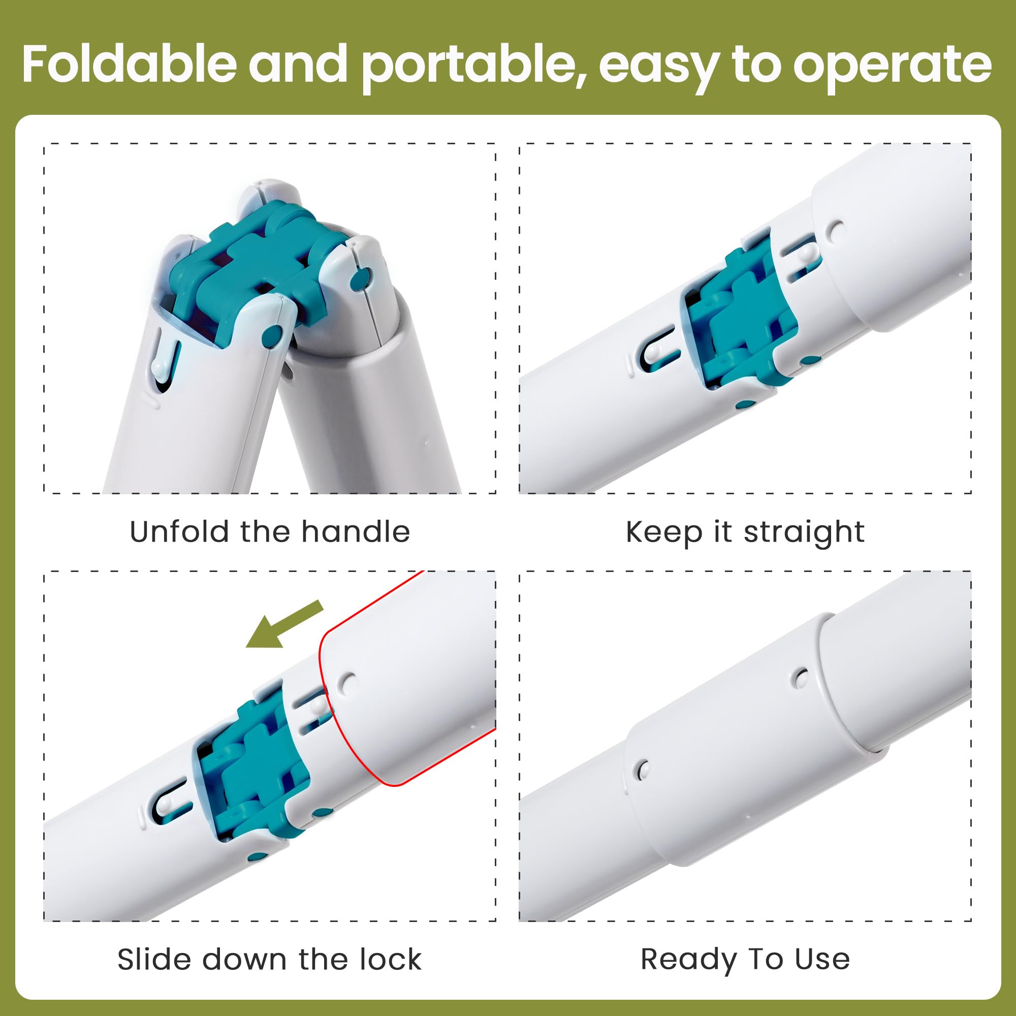 NYEONHRT 19-inch handle for comfortable reach during cleanup