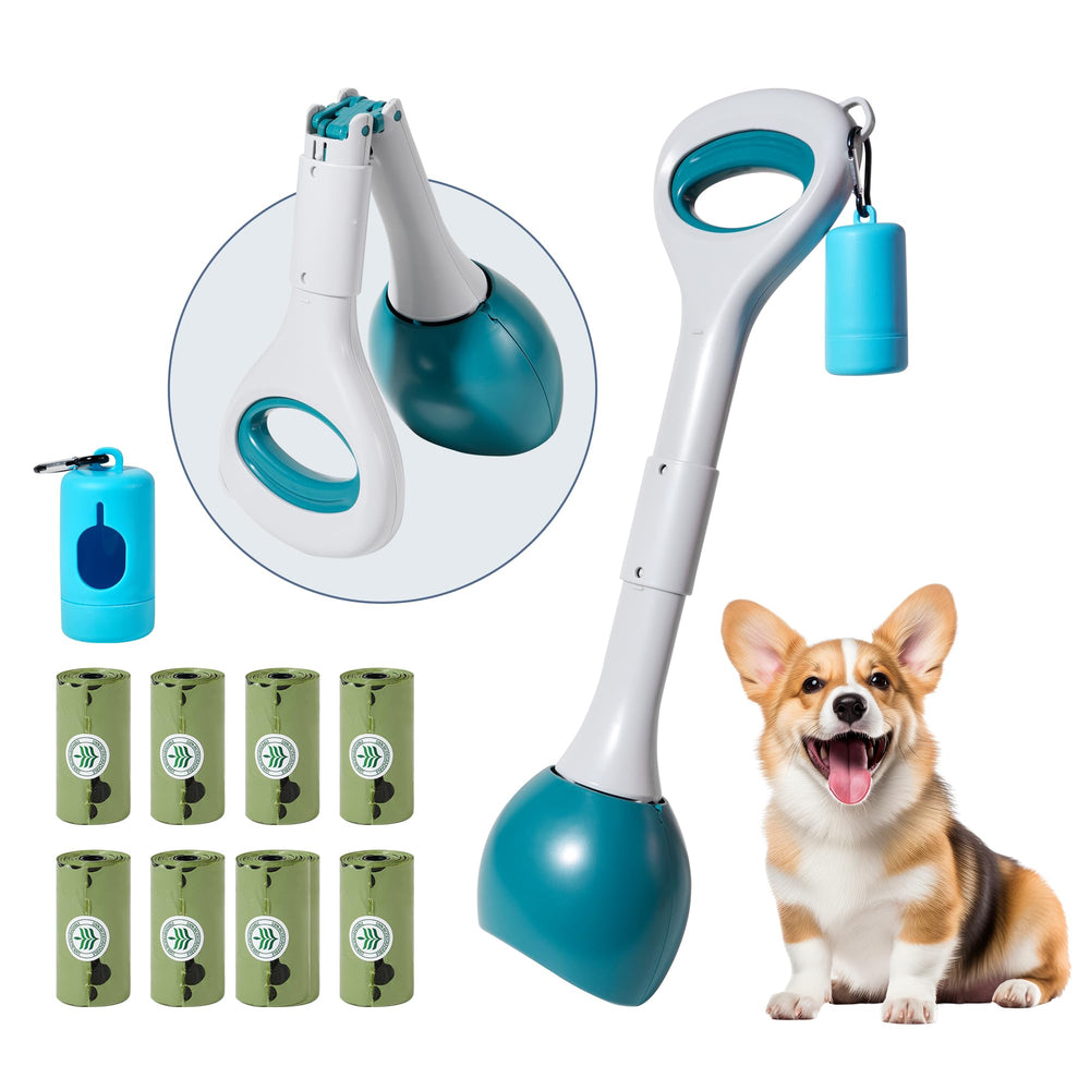 NYEONHRT dog pooper scooper with bag attachment for mess-free cleanup on grass or gravel
