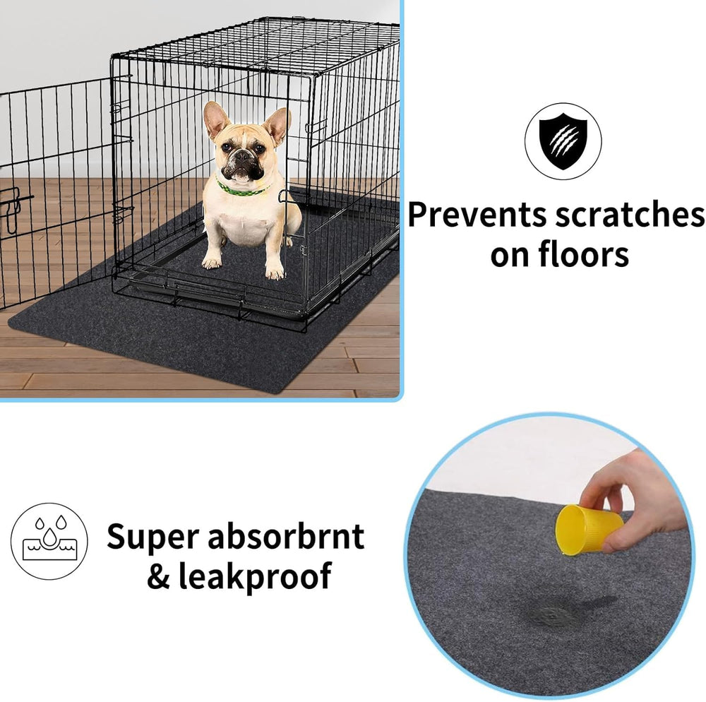 NYFITY Kennel Pad waterproof backing prevents leaks and protects floors.