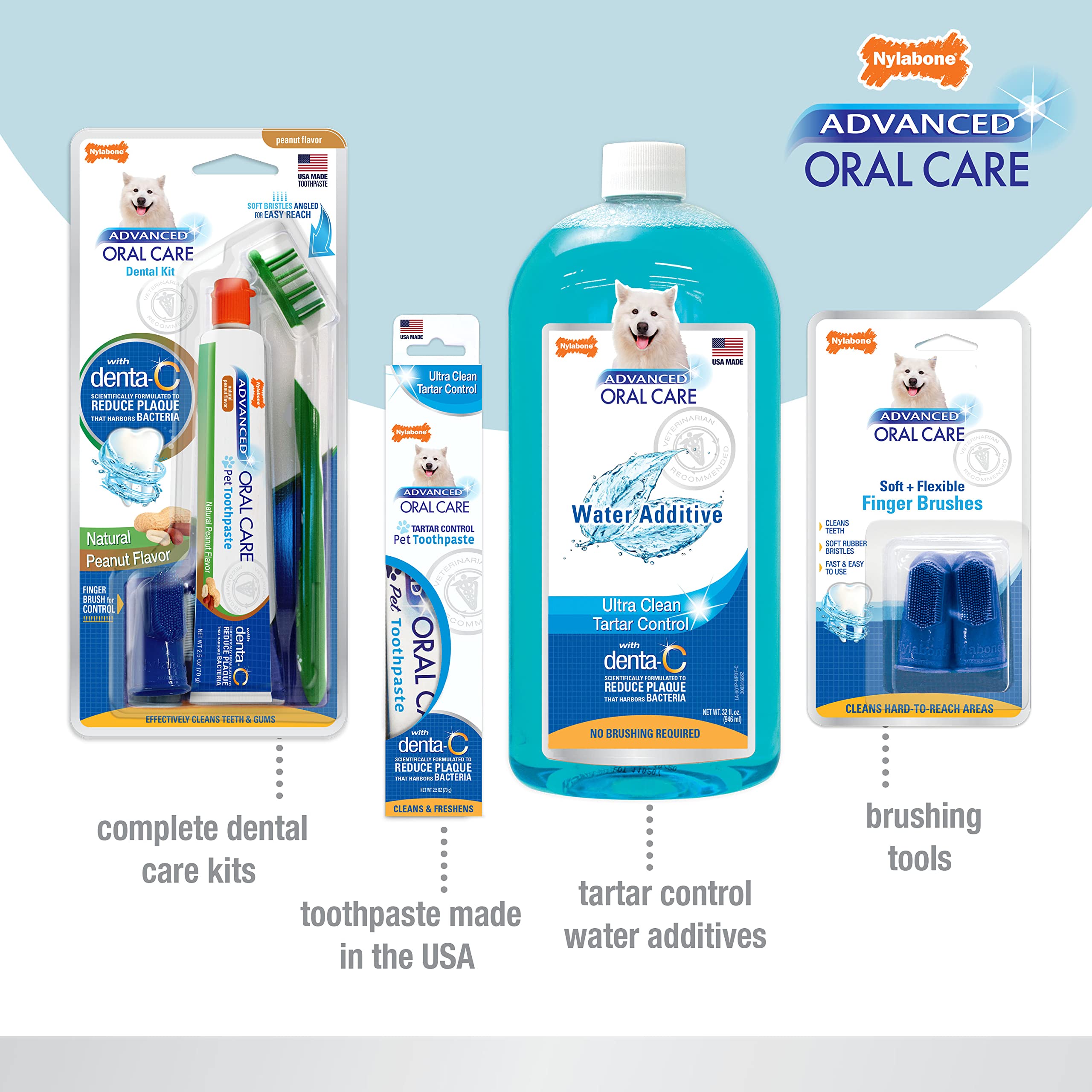 Nylabone Advanced Oral Care natural peanut flavor visualization appealing to dogs during brushing