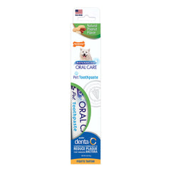 Nylabone Advanced Oral Care toothpaste peanut butter 2.5 oz shows a pet-friendly flavor for fresher breath