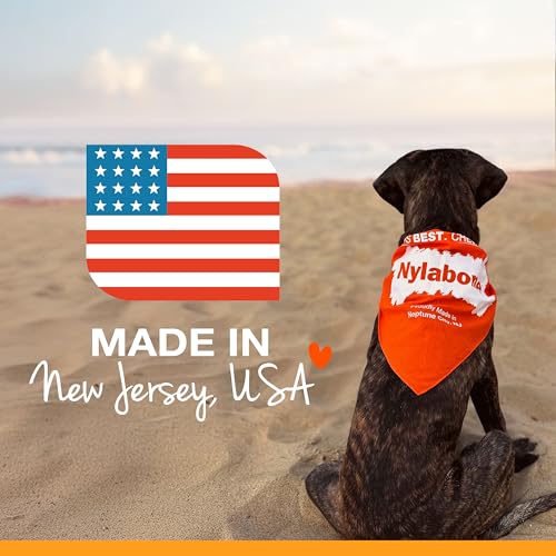 Nylabone all-natural chicken flavor promotes guilt-free treat moments.