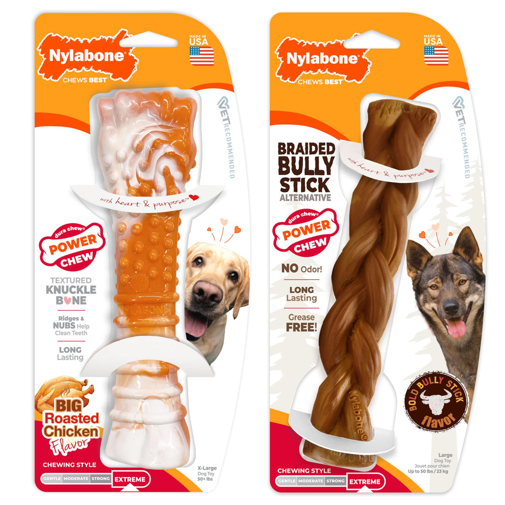 Nylabone braided bully-stick alternative for large dogs delivers safe, durable chewing.