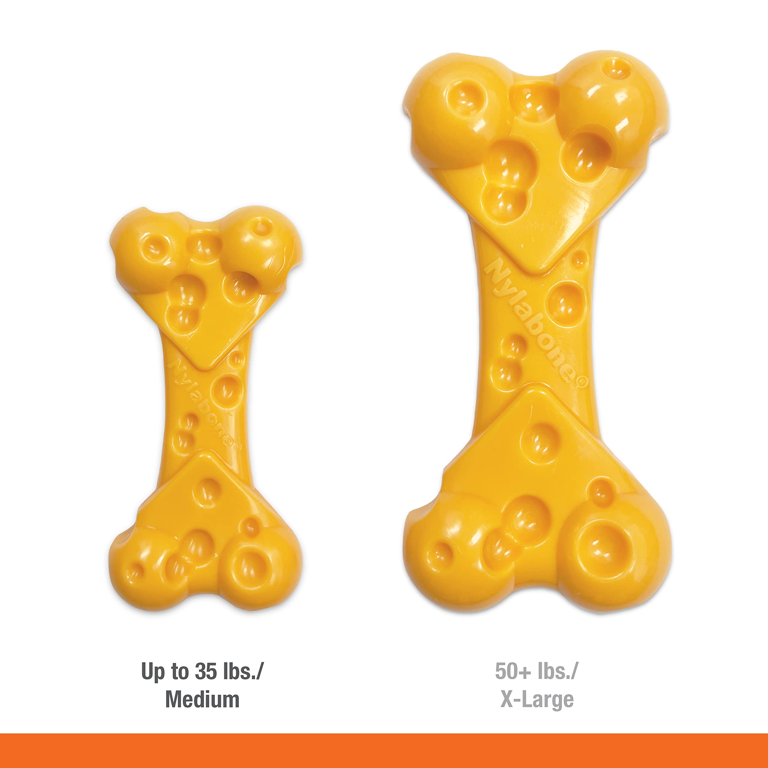 Nylabone Cheese Bone Power Chew Toy sparks interactive chew sessions for focus and fun