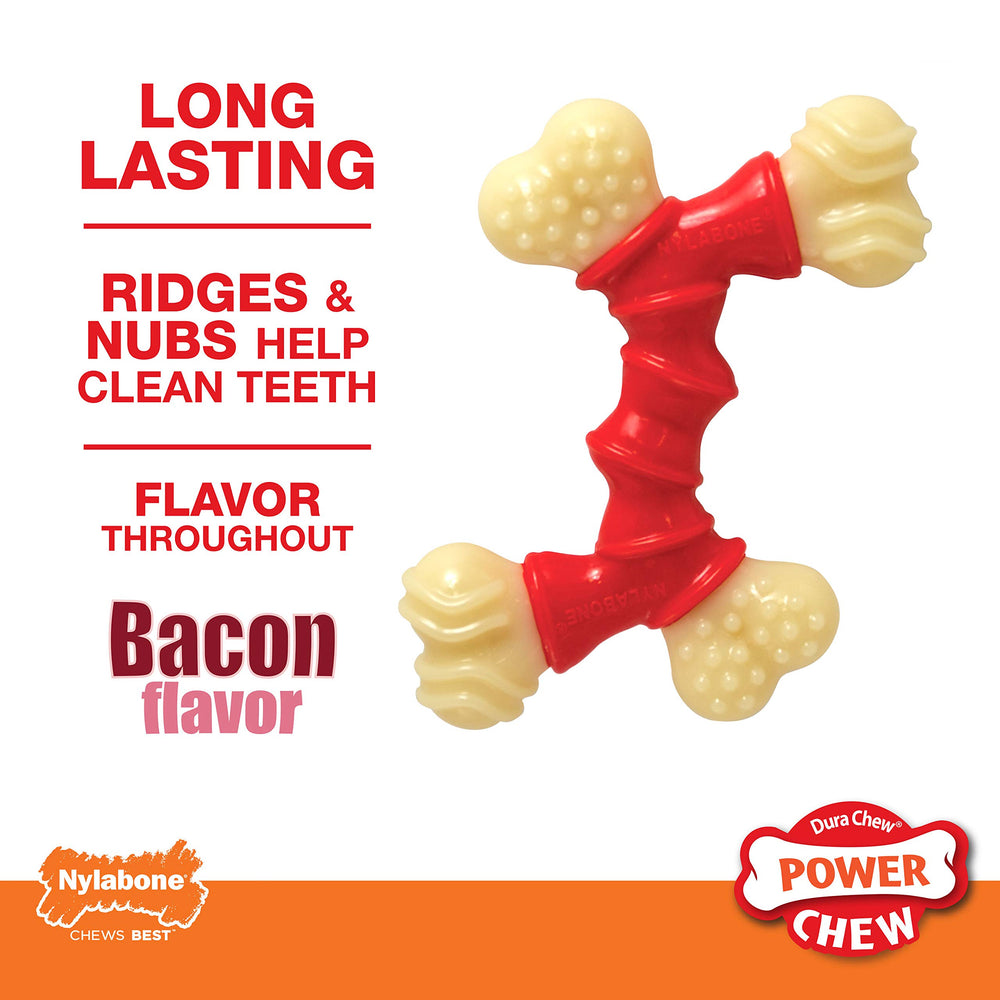 Nylabone Double Bone Power Chew Toy's four ends support easy grip and varied chewing.