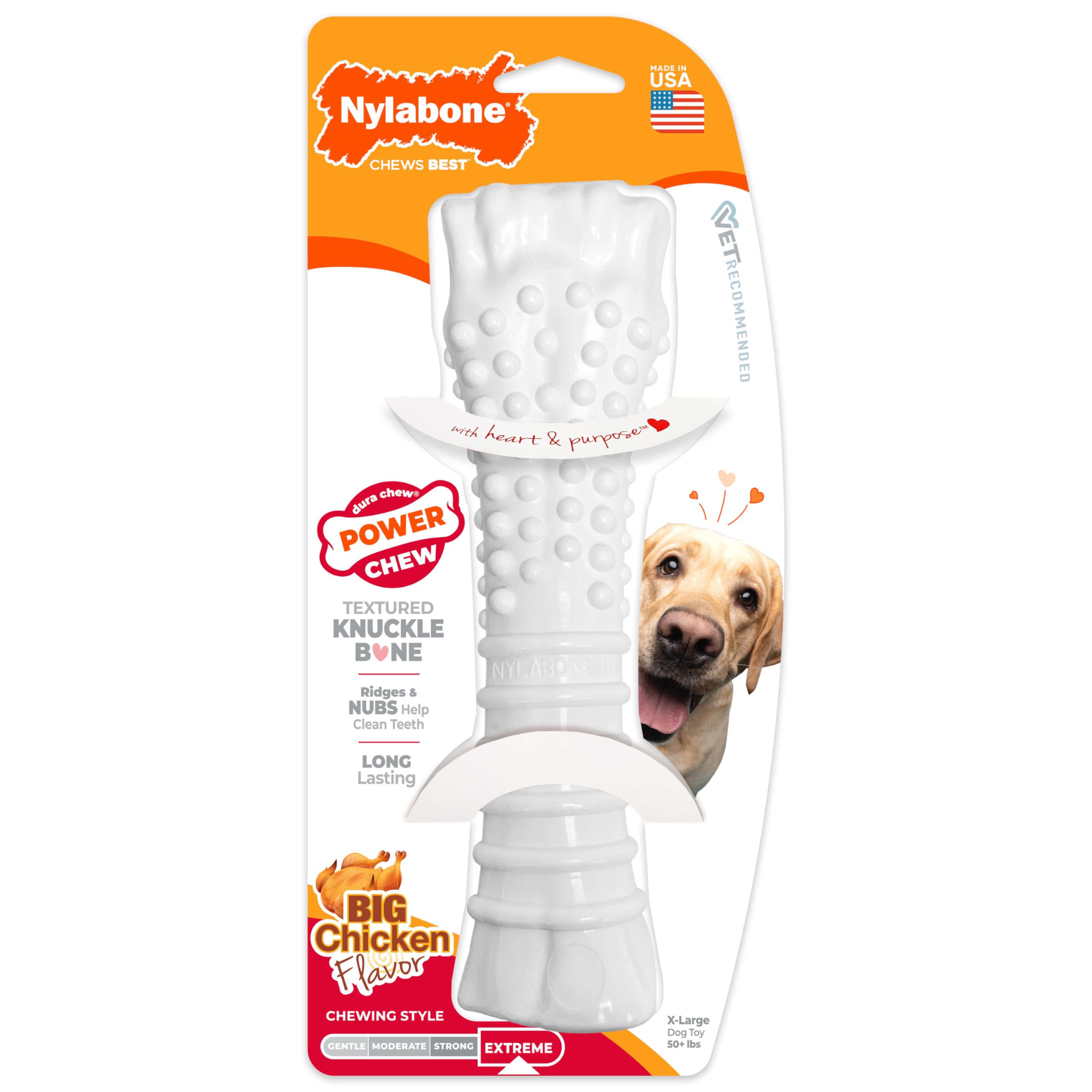 Nylabone Flavor-infused Knuckle Bone shows flavor permeating the surface.