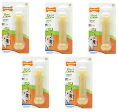 Nylabone FlexiChew chicken bone, regular size, side view, designed for moderate chewing.