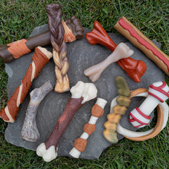 Nylabone Gator Tail Alternative features a textured surface for dental-cleaning action.