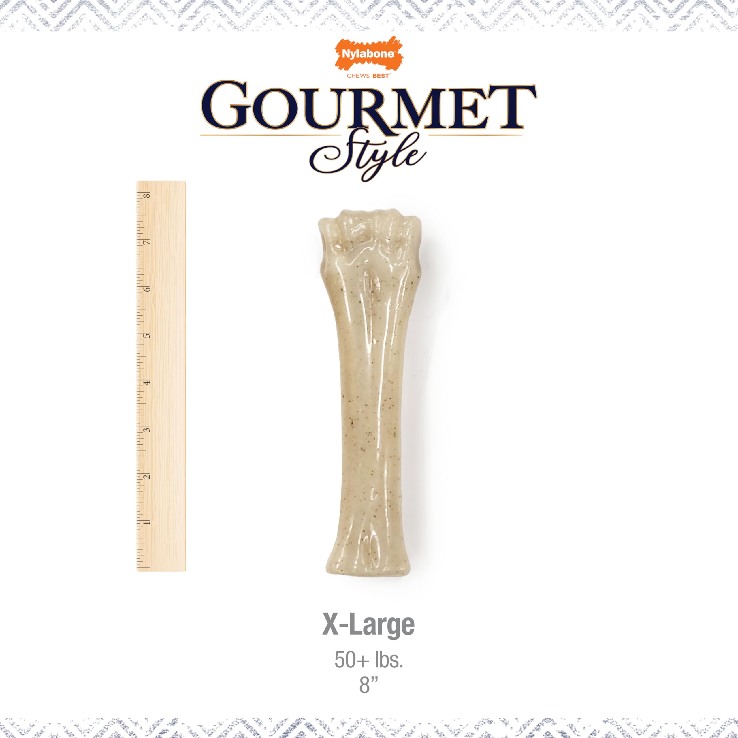 Nylabone Gourmet Limpieza dental mediante masticación constante.