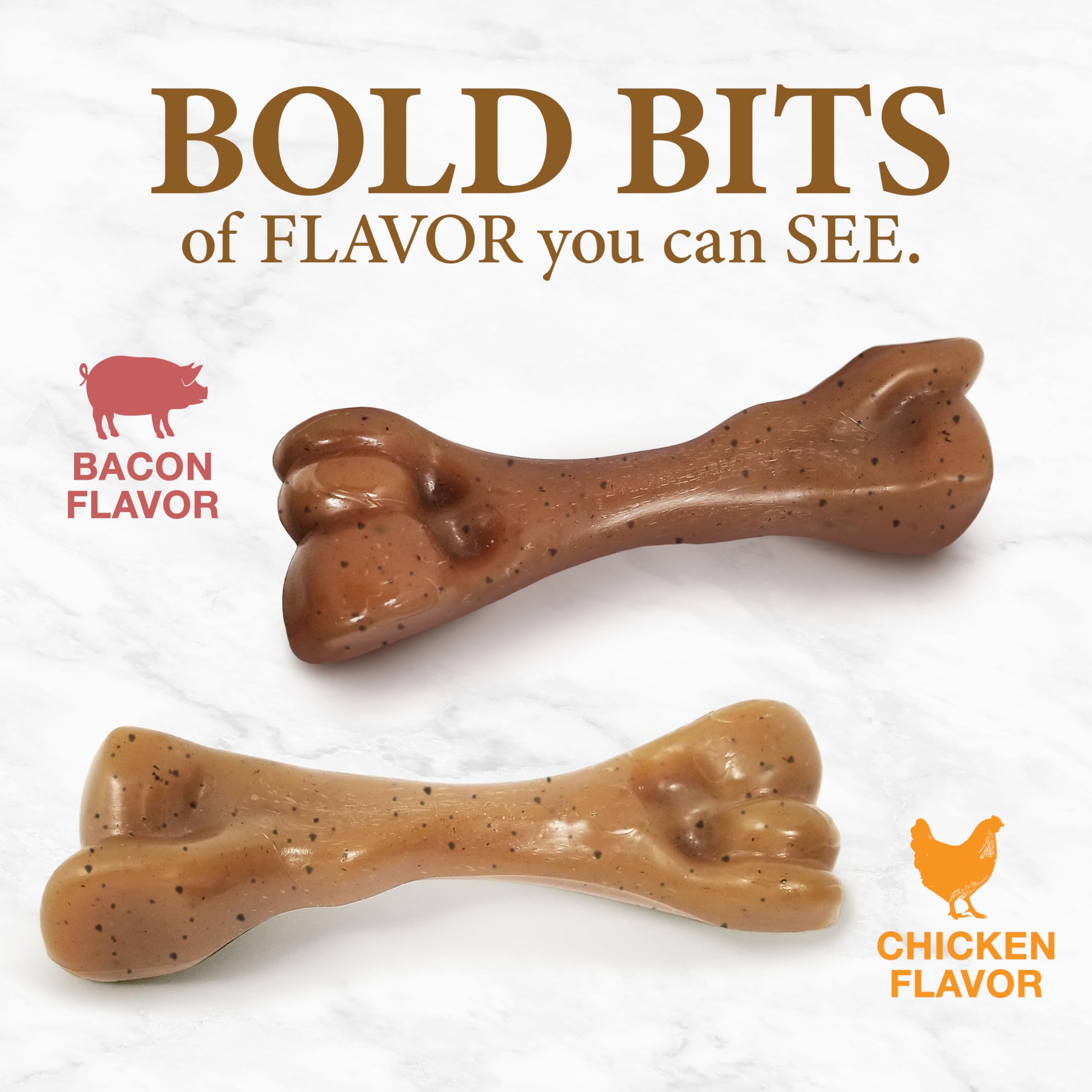 Nylabone Gourmet Style bacon flavor chew with savory aroma