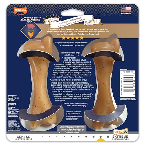 Nylabone Gourmet Style happy dog chewing action during play