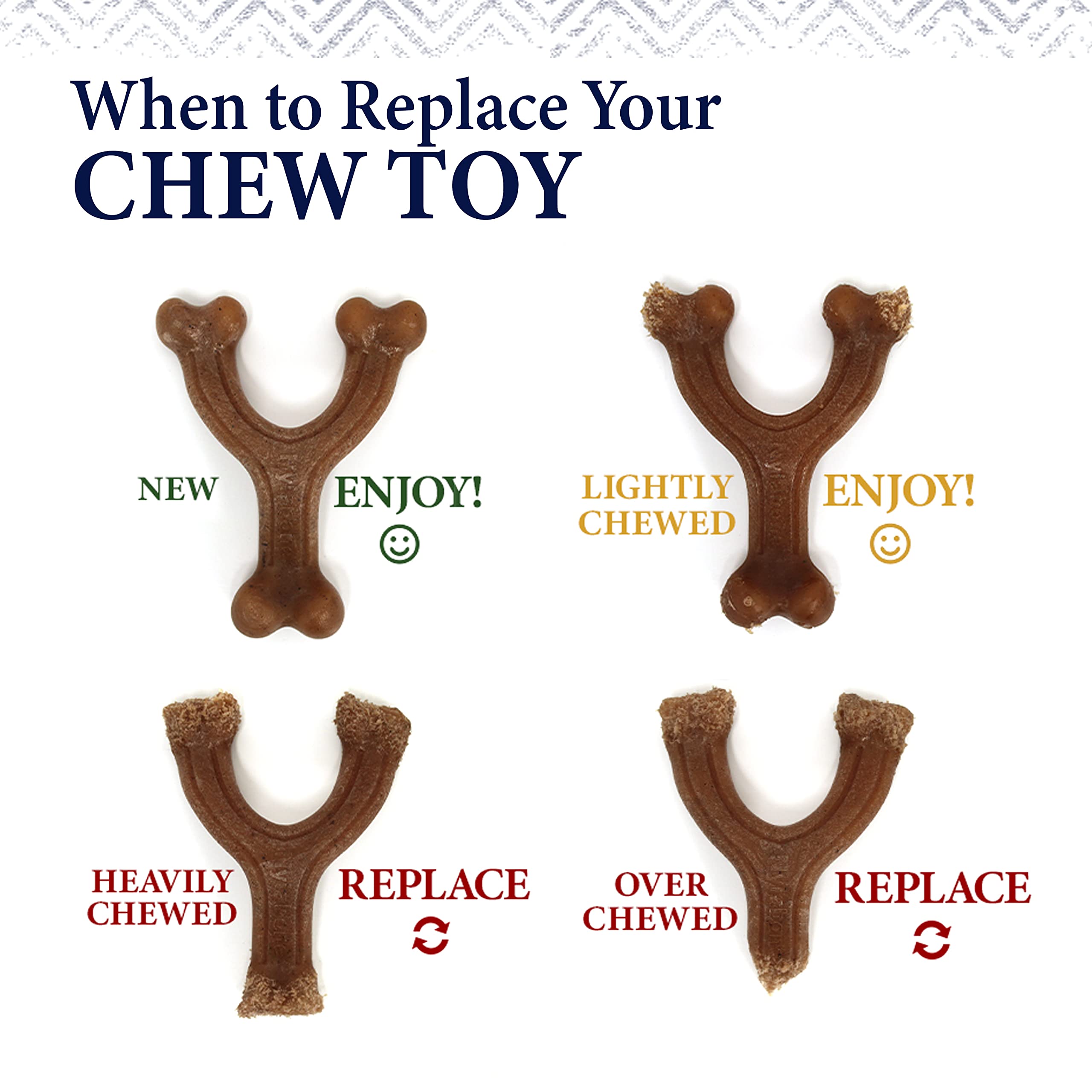 Nylabone Gourmet Style Wishbone ergonomic design enables comfortable chewing from any angle.