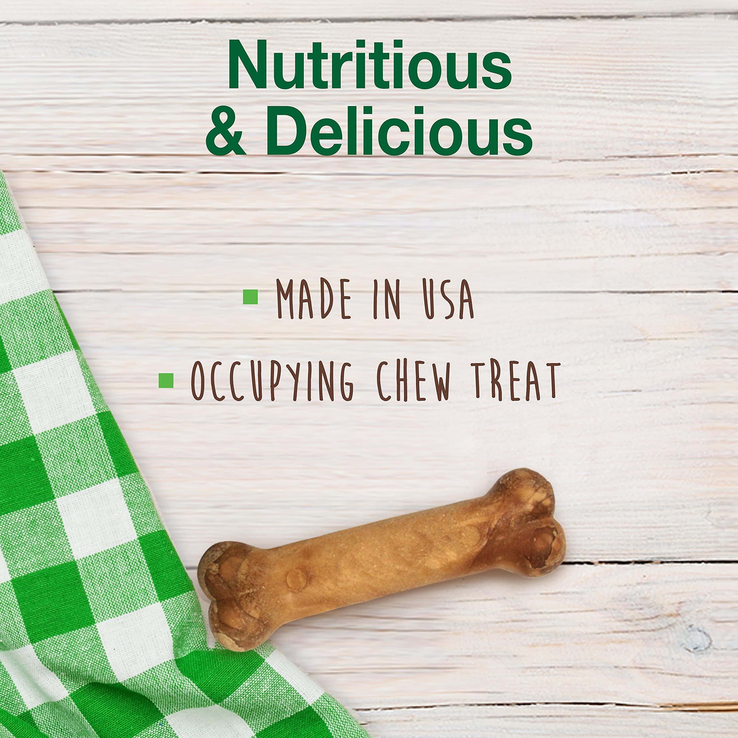 Nylabone Healthy Edibles chicken flavor chew image emphasizes natural ingredients.