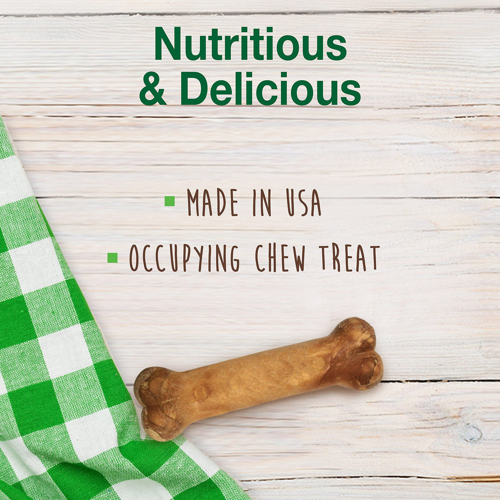 Nylabone Healthy Edibles chicken flavor chew image emphasizes natural ingredients.