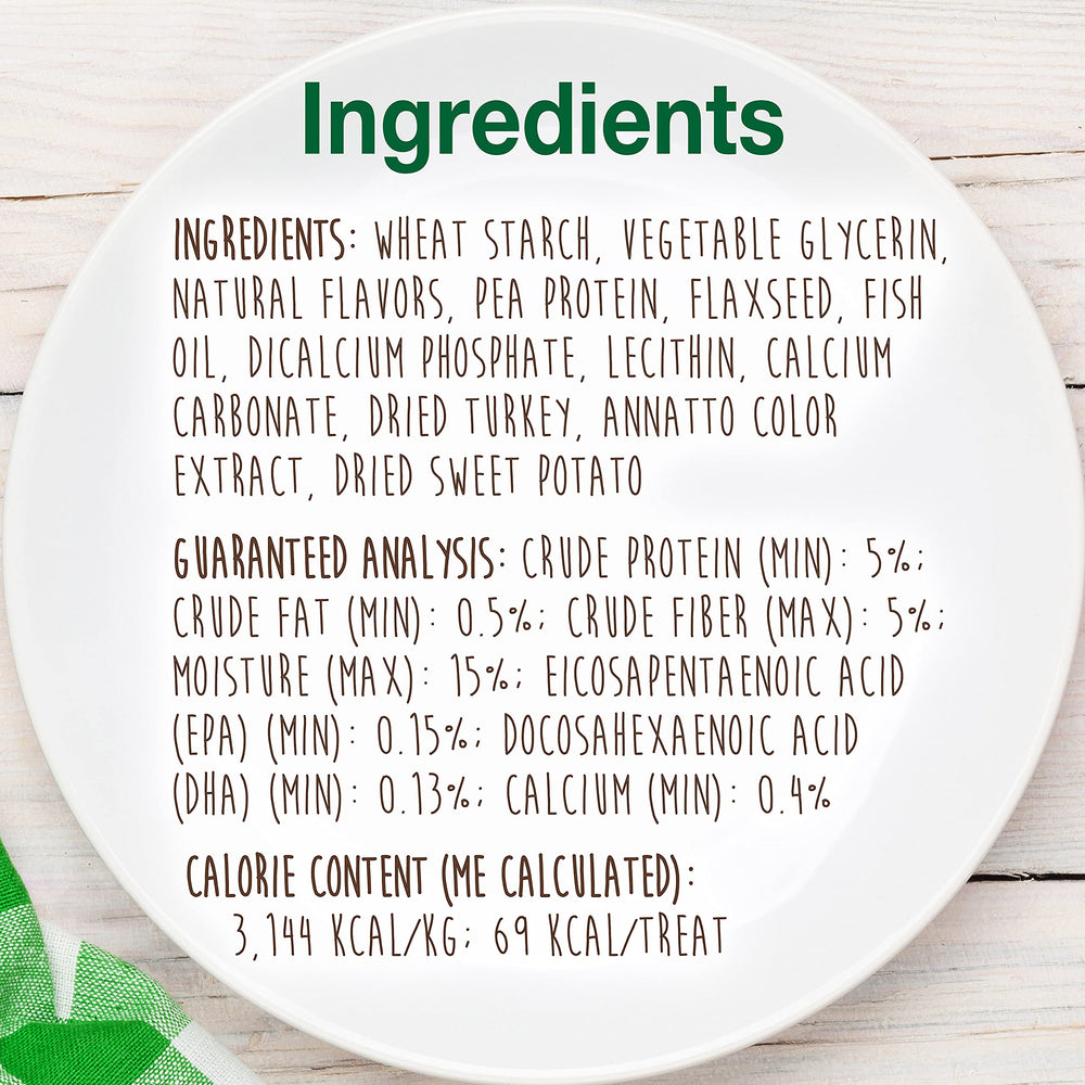 Nylabone Healthy Edibles DHA-containing formula supports developing puppies' brain and eye development