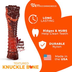 Nylabone Hueso texturizado sabor a res mejora la experiencia de masticación.