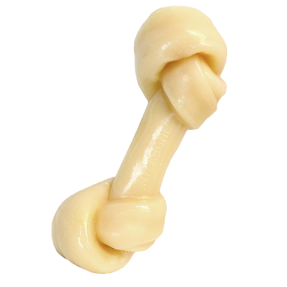 Nylabone Mega Knot Bone front view shows rugged chew durability for large dogs.