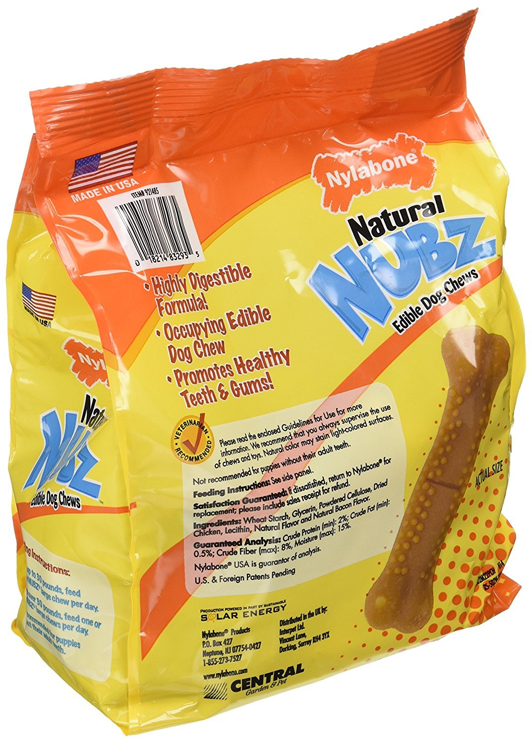 Nylabone Natural Nubz chews closeup highlighting durable texture aiding teeth cleaning.