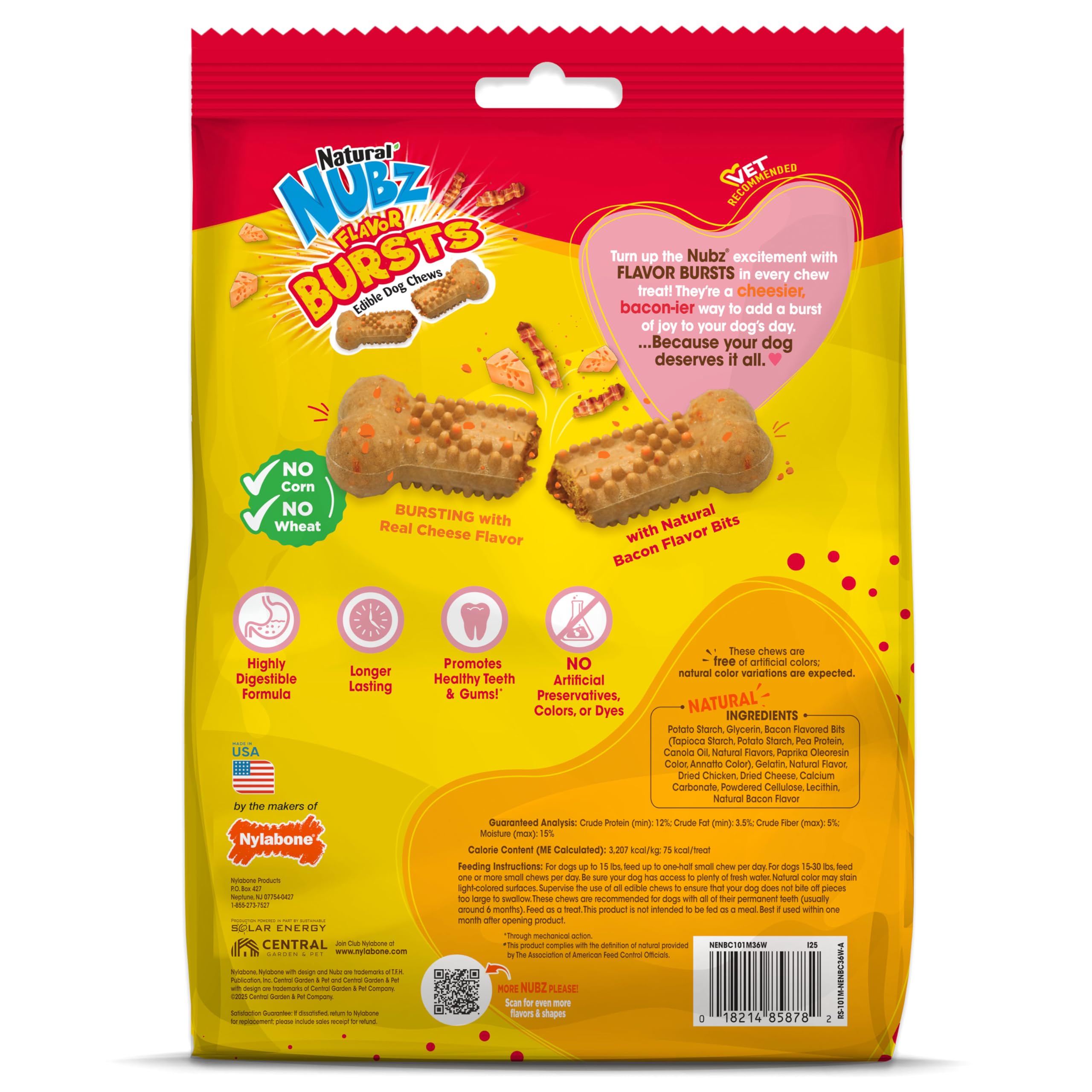 Nylabone Nubz 36-count pack illustrating value and supply.