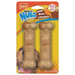 Nylabone Nubz chicken large 2ct packaging highlights craveable flavor for dogs