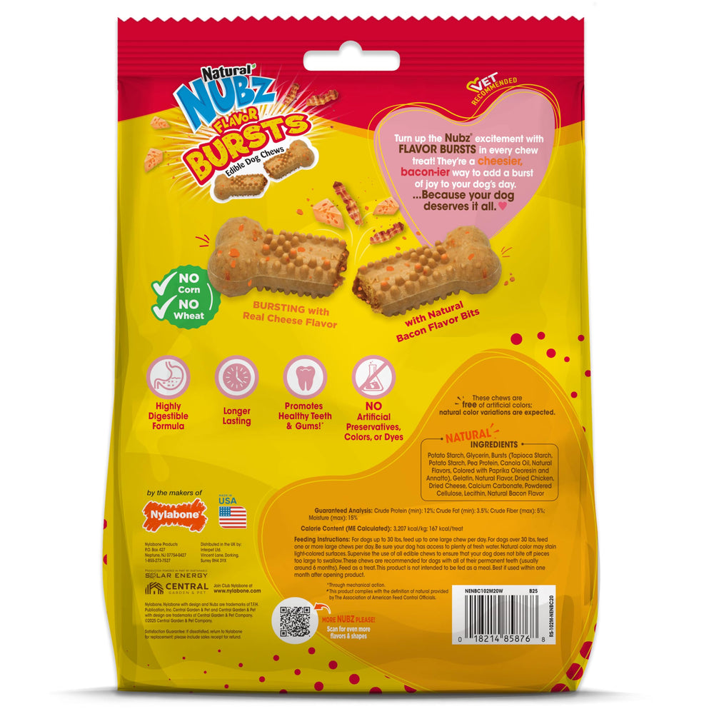 Nylabone Nubz dental-health chew shown for targeted chewing benefits