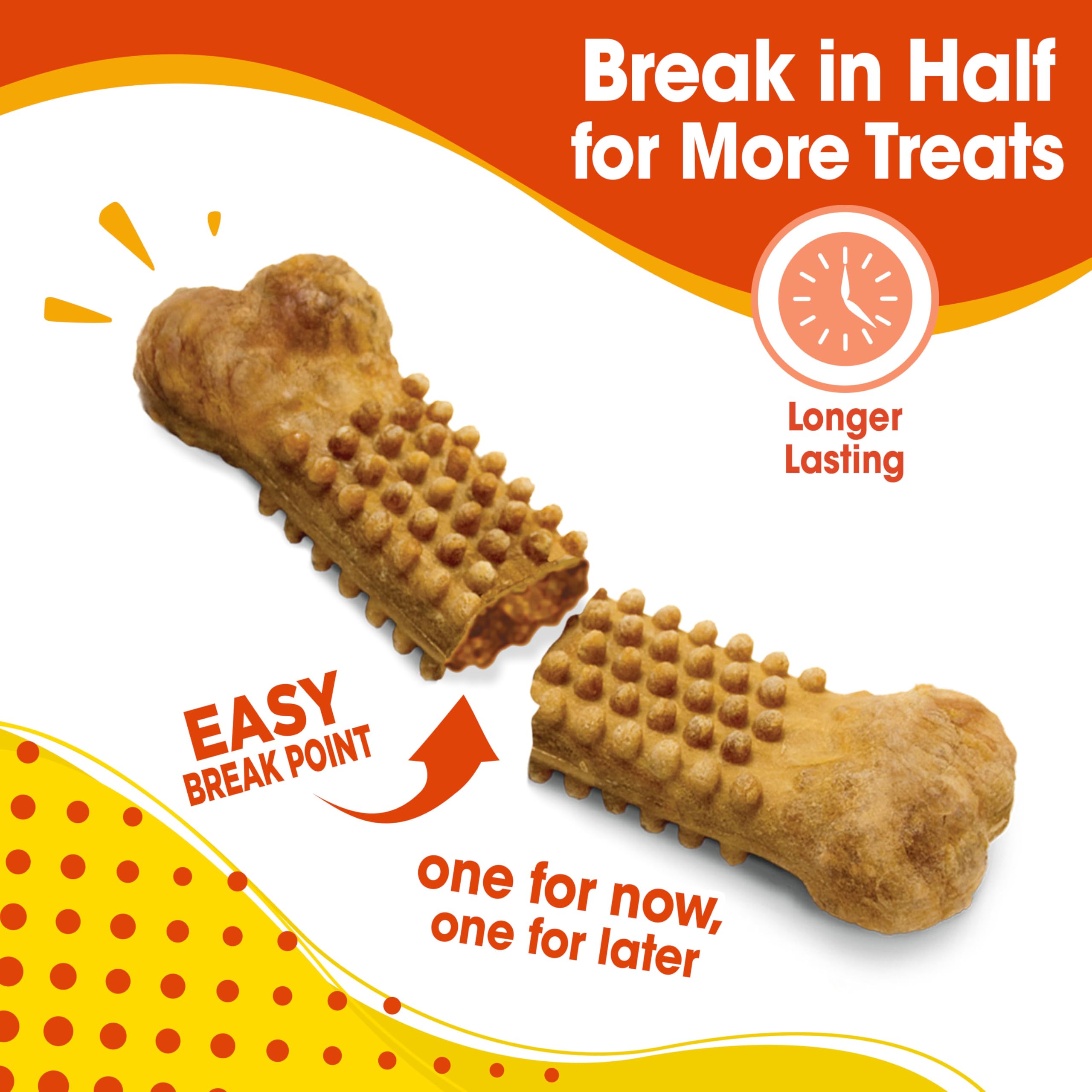 Nylabone Nubz chicken flavor close-up highlights real chicken taste and engaging texture.