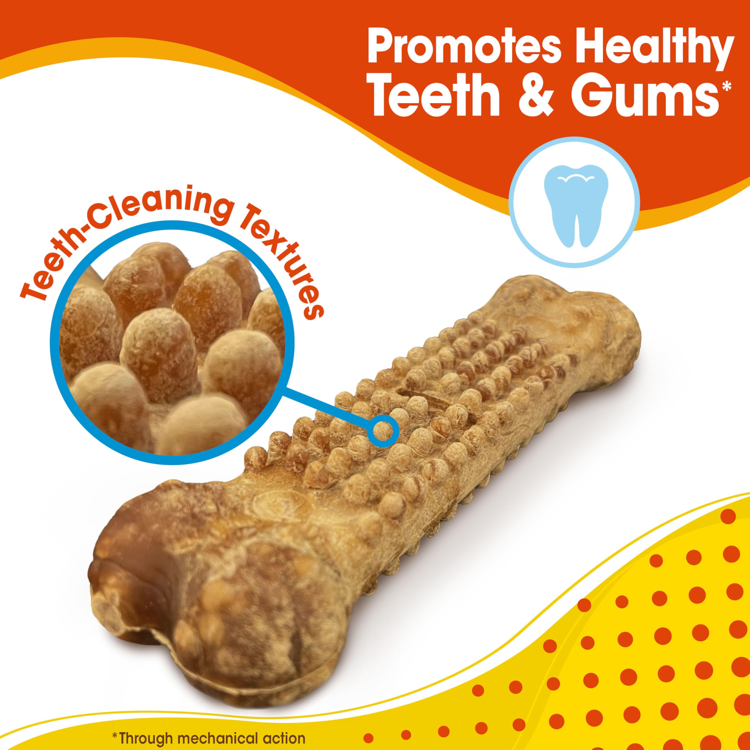 Nylabone Nubz texture close-up showcases durable chew designed for extended chewing.