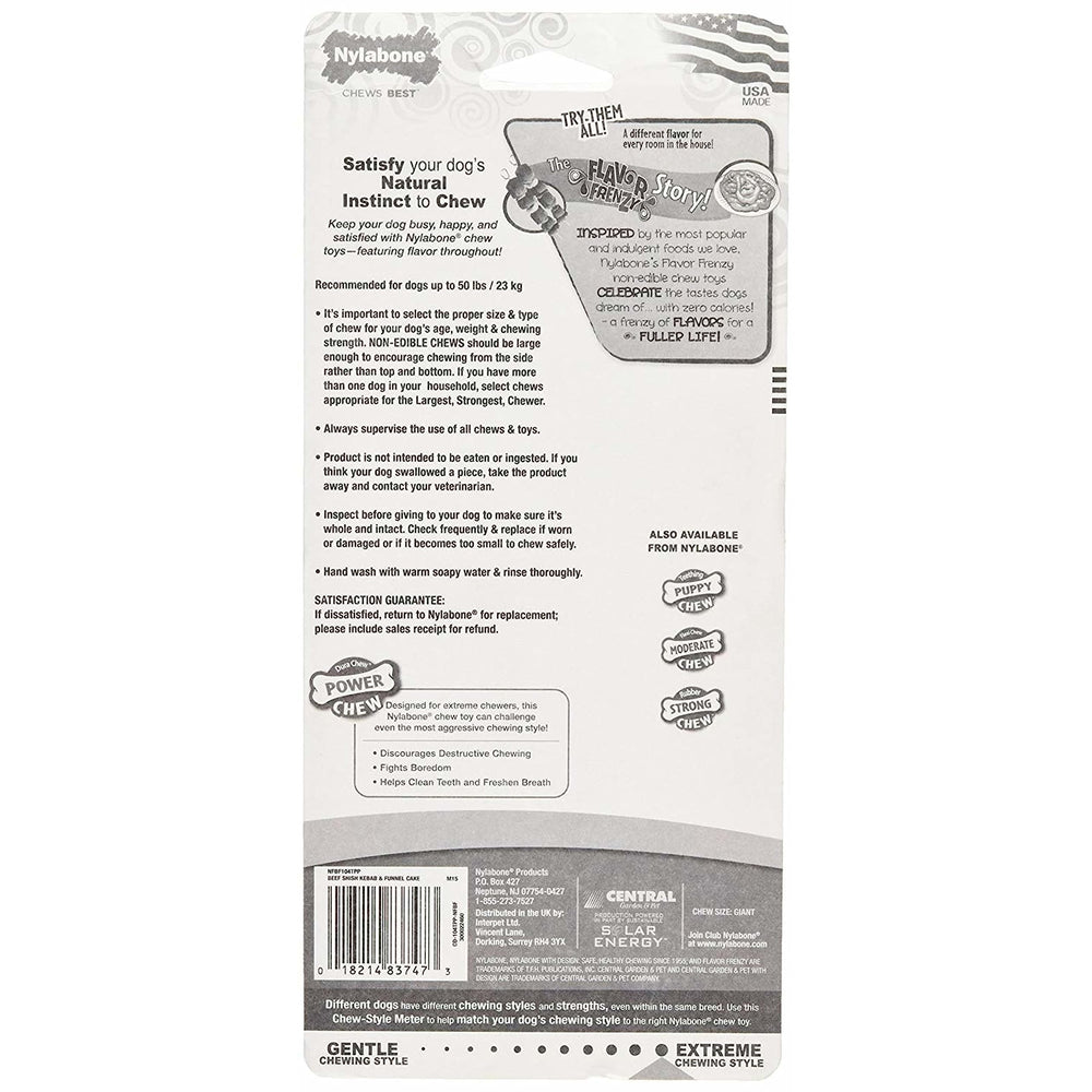 Nylabone Original Bone dental-benefit closeup highlights plaque disruption potential during chewing.