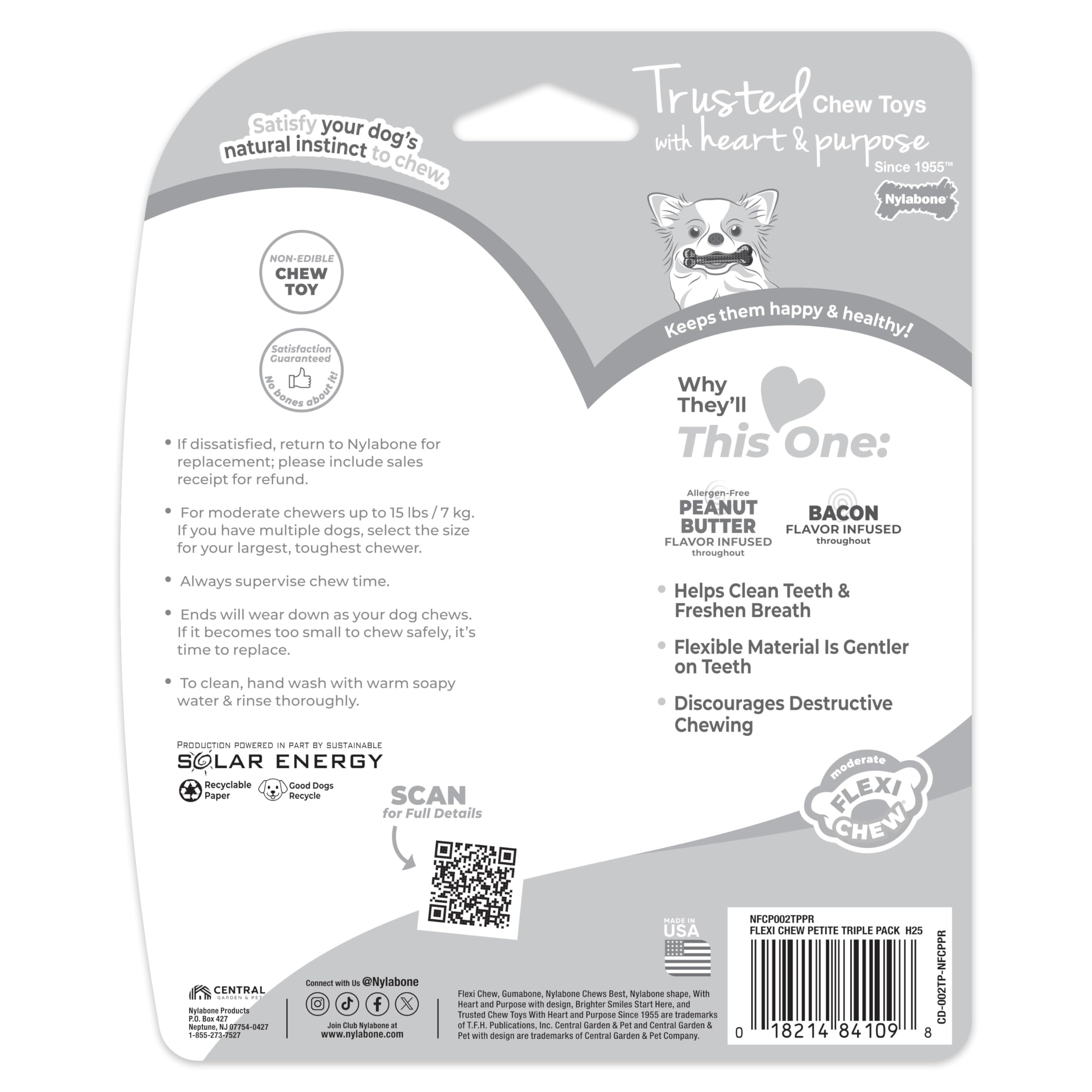 Soft-material Flexi Chew designed for moderate chewers