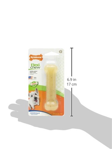 Nylabone Original Bone Flexi Chew Toy with chicken flavor for engaging chewing.