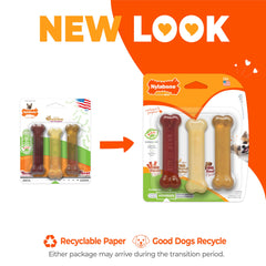 Nylabone Original Bone Flexi Toy beef flavor engages dogs during flavorful chewing.