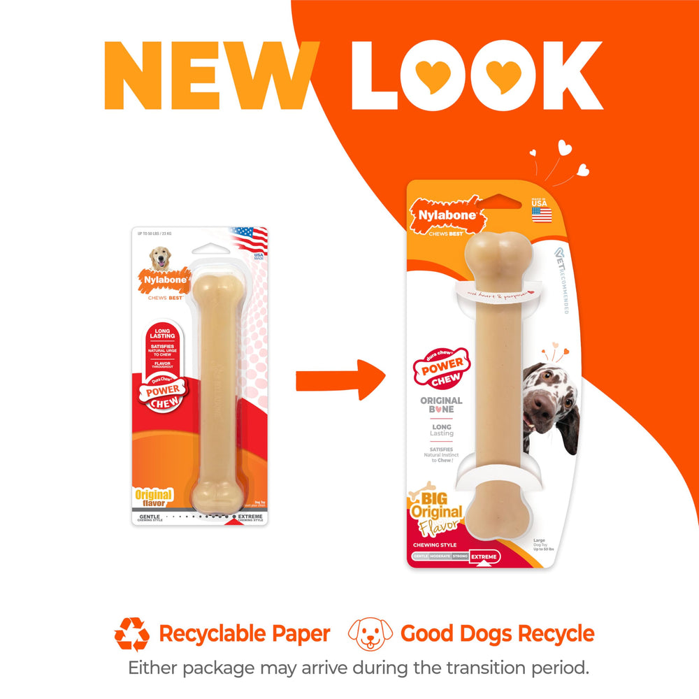 Nylabone Original Bone Power Chew flavor-infused throughout for lasting taste