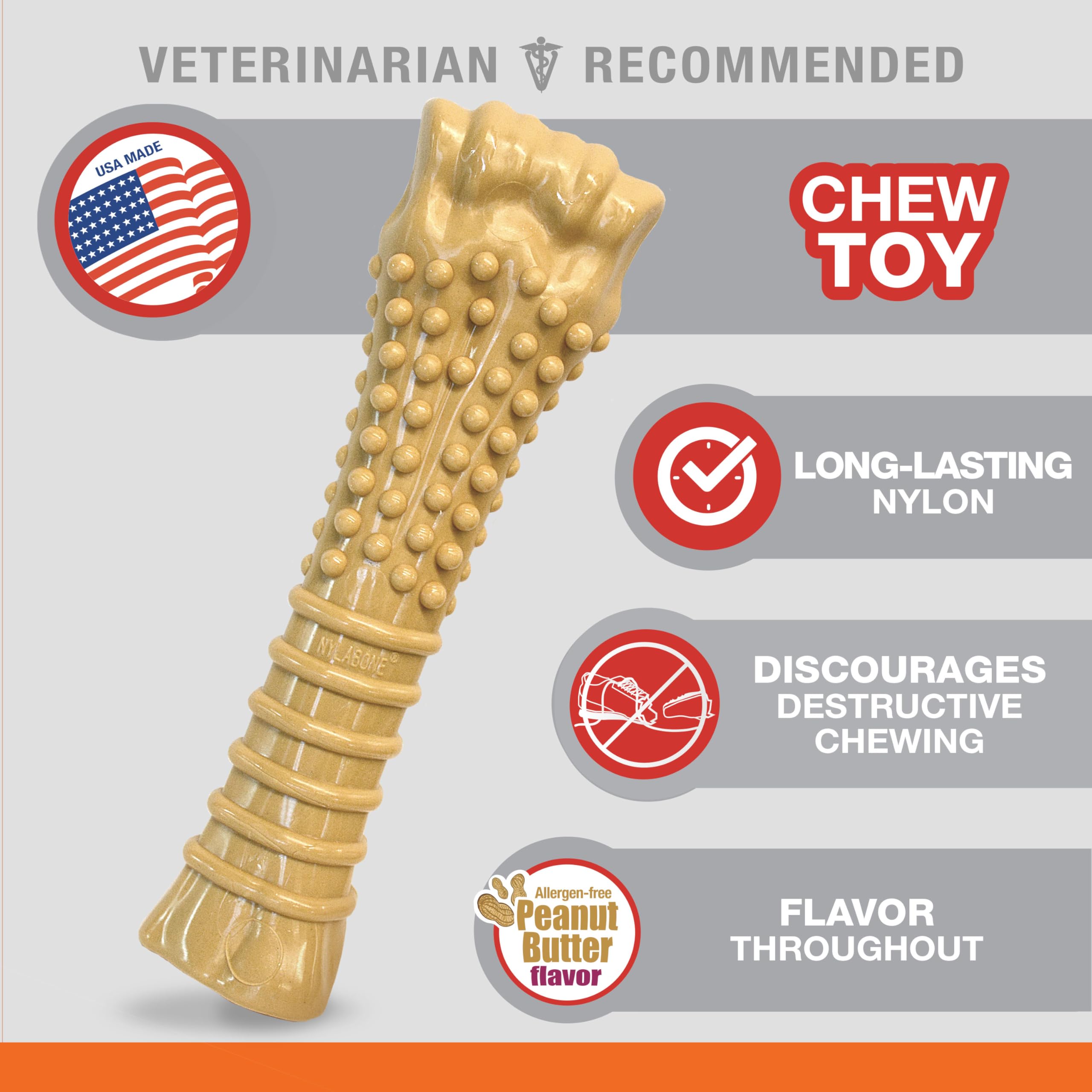 Nylabone Power Chew Juguete para perro grande, resistente y seguro.