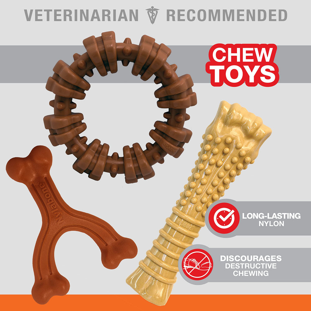 Classic Power Chew bone with allergen-free peanut butter flavor encourages prolonged chewing.