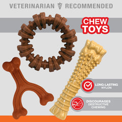 Classic Power Chew bone with allergen-free peanut butter flavor encourages prolonged chewing.