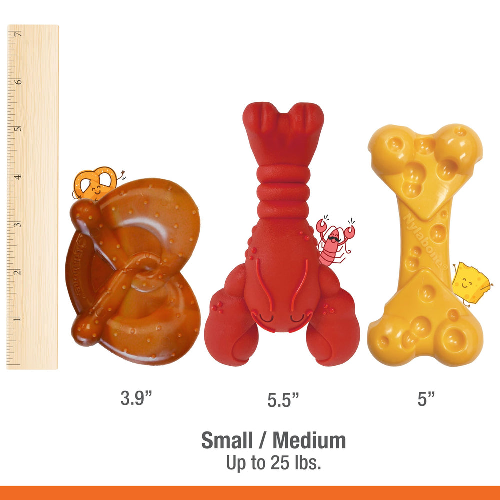 Nylabone Power Chew Bundle bacon-flavor toy provides long-lasting chew entertainment.