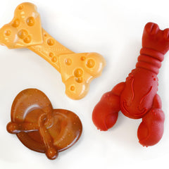 Nylabone Power Chew Bundle lobster toy promotes focused chewing for strong chewers.