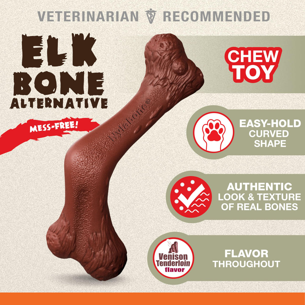 Nylabone Power Chew dental health textured surface helps clean teeth as they chew.