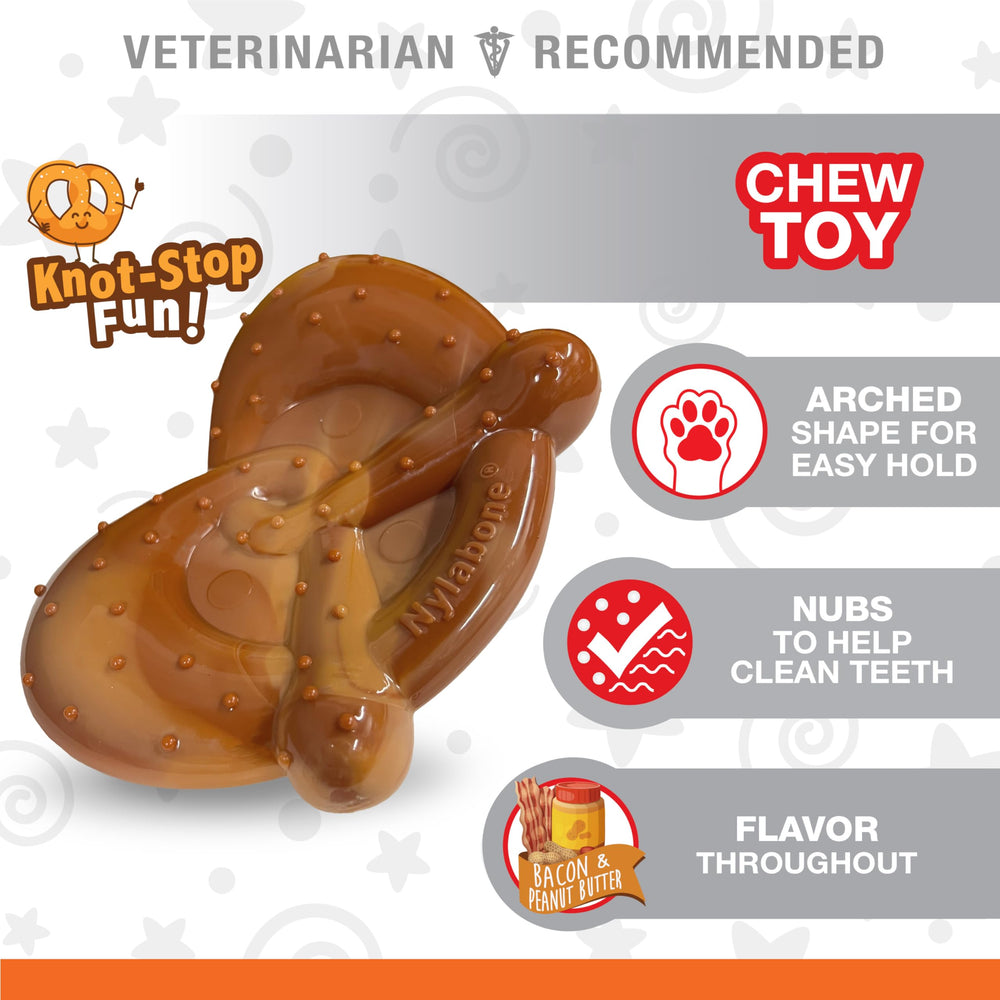 Nylabone Pretzel Power Chew Toy knot-design encourages playful engagement during chews