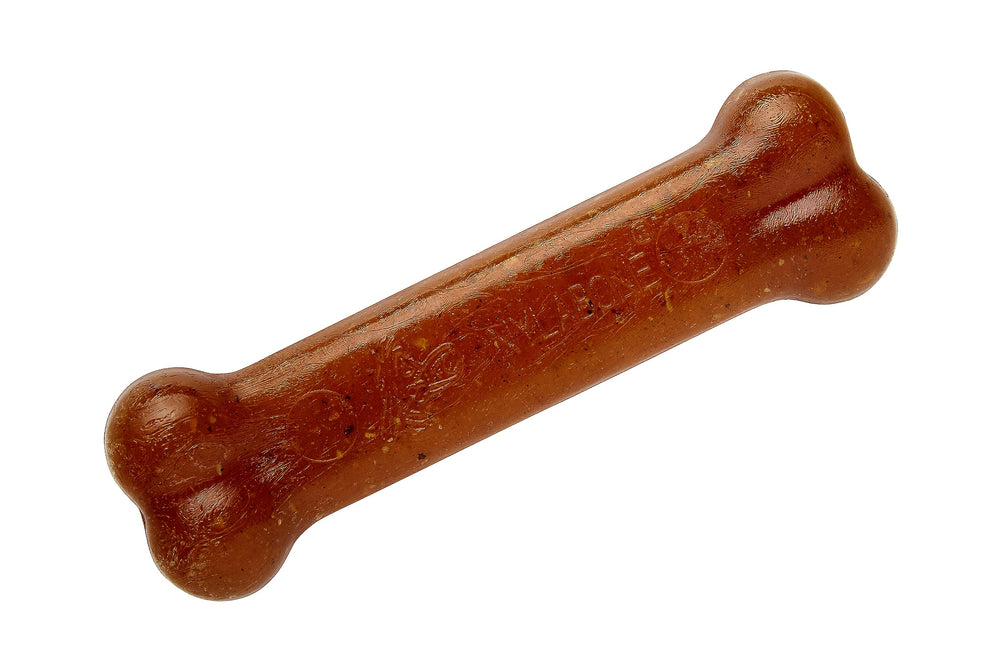Nylabone Ring Bone chicken flavor close-up highlights appealing taste for puppies
