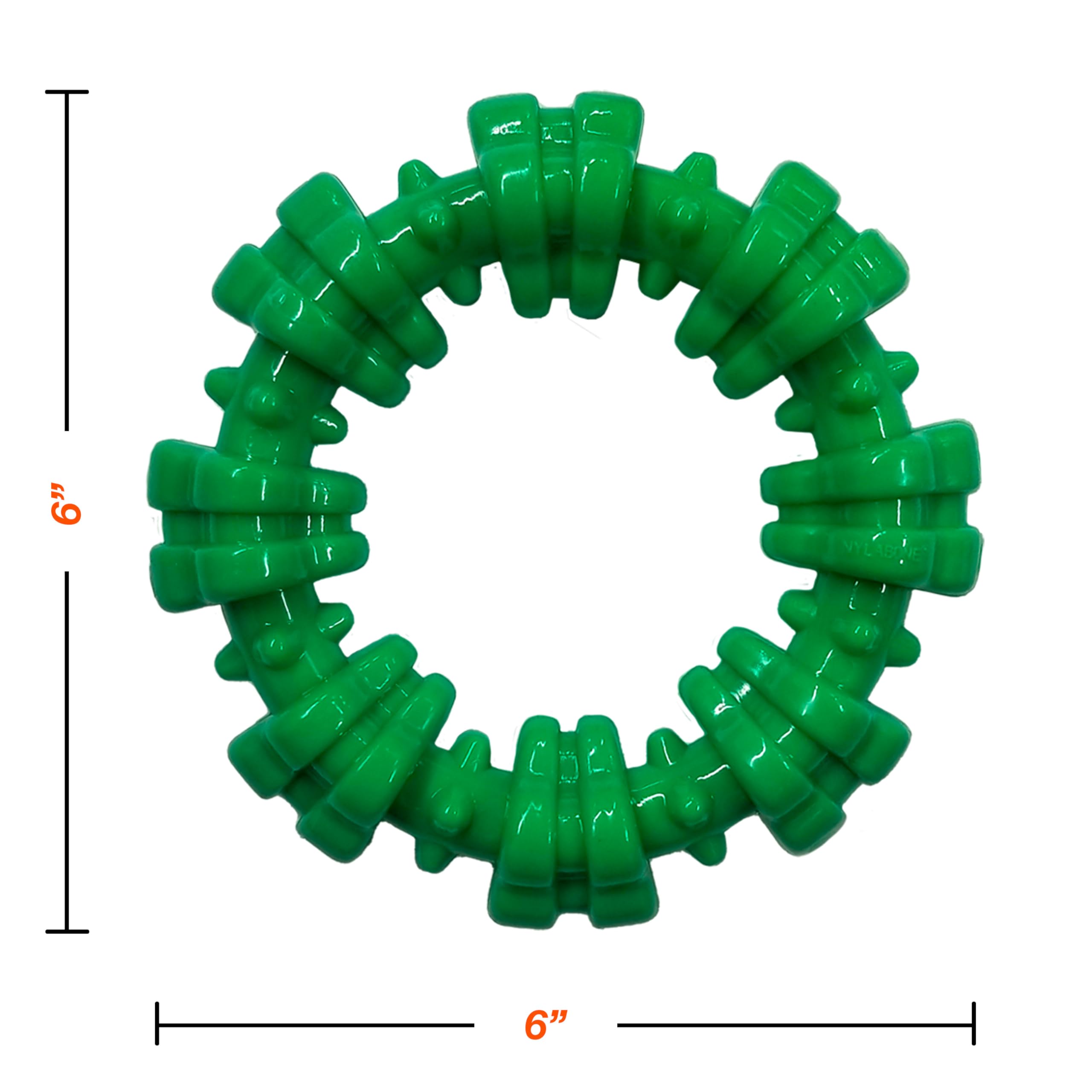 Nylabone-ring-chew-for-xlarge-dogs supports dogs over 50 pounds.