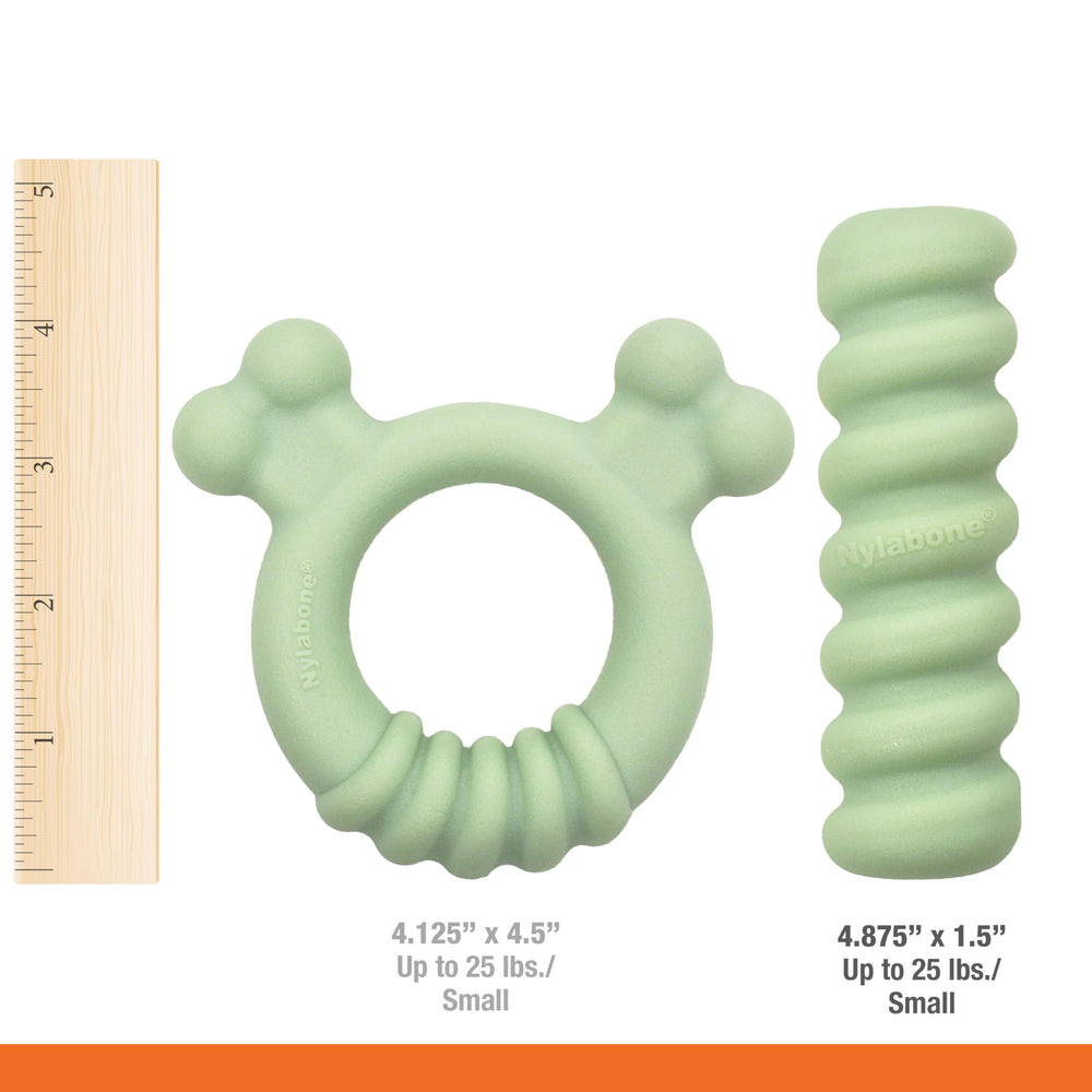 Nylabone Sensory Ring soothing texture supports calm teething sessions.