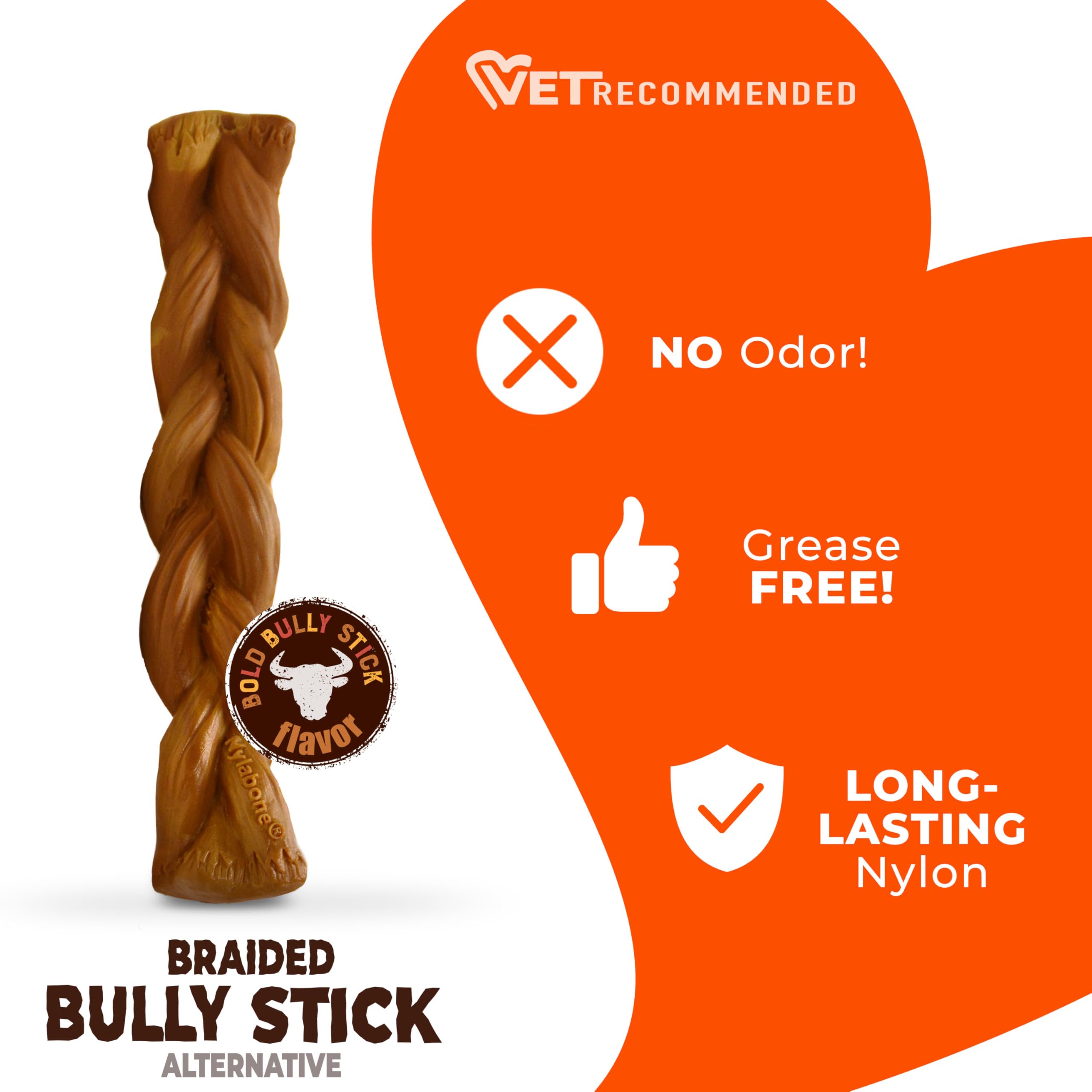 Nylabone roasted chicken-flavor treat adds flavor during routine chews.