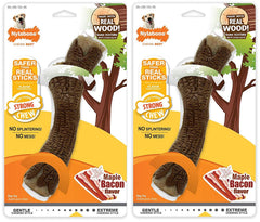 Nylabone strong chewy maple bacon flavored stick bone for dogs over 50 pounds promotes long-lasting chewing